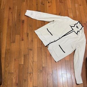 Adrianna Papell Cream Blazer with Black Trim